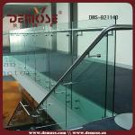 glass steel frame balcony staircase railing-DMS-B21143
