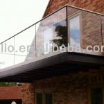 aluminum railings for balconies for 12-21.52mm glass with inox top rail