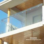 Frameless glass balcony railing / balustrade -- Bolt free spigots and tempered glass