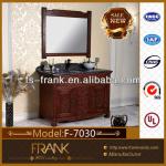 Frank wood single bowl antique bathroom vanity with marble top F-7030