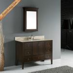 Waterproof solid wood modern mirrored bathroom cabinet