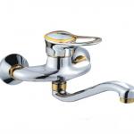 china gold-plating bathtub mixer with long neck-3034D