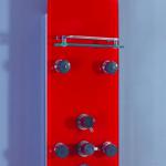 Red tempered glass shower wall panels with adjustable and round plastic head shower-HG-206