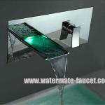 single handle wall-mounted bathroom LED basin faucet in chrome