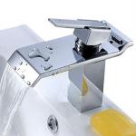Solid Brass Chrome Finish Square Under counter Waterfall Bathroom Sink Faucet Basin Mixer Tap 0151