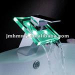 Popular 3-color changing led waterfall faucets bathroom