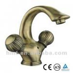 Modern Fashion Double Handles Brass Basin Faucet-H123636C-1