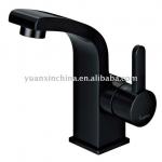 Matt black single handle brass monobloc basin mixer-YFH56