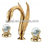 2013 double crystall handle Swan neck brass basin faucet