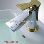 2014 Unique Design Half Gold Half Chrome Brass Basin Mixer