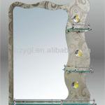 2013 July Newly-designed Double Bathroom Mirror with Glass Shelf-YGL6731