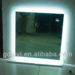 Anti-fog led bathroom mirror with time display,wall mounted shaving mirror-M151