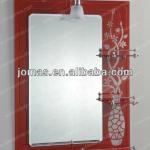 New Design Hot Sale Double Layer Sand Blast Bathroom Mirror Shelf Mirror With Lamp