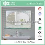 two-way mirror glass makeup case with lighted mirror