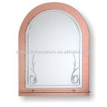 Double layer grooved arch mirror with shelf