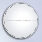 Fancy round grooved wall mirror