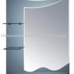 Double layer bathroom mirror with shelf-E169