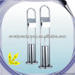 Standing Stainless Steel Toilet Brush Holder With Tissue Rack-toilet brush holder 82114