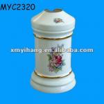 Bathroom decorative white ceramic toilet brush holder-MYC2320