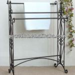 Antique Black Unique Wrought Iron Towel Rail Stand-PL08-7032