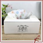 white glaze colored decal ceramic rectangle long tissue box cover-BDL172-T-K343