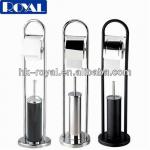 stainless steel stand toilet brush and paper roll holder