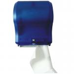 Jumbo roll toilet paper towel dispenser, automatic, smoke blue-