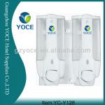 Double Plastic wall-mounted liquid manual soap dispenser-YC-Y128