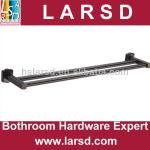 Wall mounted brass bronze plated double towel bar-7848