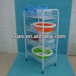 Wire mesh white metal bathroom storage rack-kr-1091