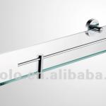 single tempered glass shelf with stainless steel holder, single glass shelf, shower room glass shelf