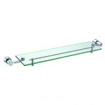 Chrome Finish Contemporary Brass Bathroom Accessories Glass Shelf-