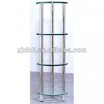 High Quality Tempered Glass Shelf, Transparent Glass with Stainless Steel Holder-X6036