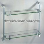 sand-blasting aluminum double-tier glass shelf (6820)