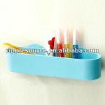 Plastic Long shape bathroom organizer with suction cup