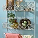 beautiful wrought iron double shelf design-x2