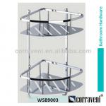 2 tier triangle chromed corner shower shelf WSB9003