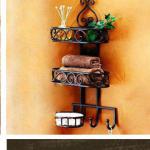 Iron bathroom rack,soap shelf,washingroom shelf with hook-