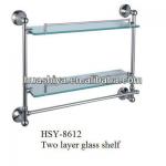 HSY-8612 bathroom towel shelf glass hanging glass wall shelves-HSY-8612