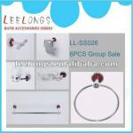 LL-SS026 6pcs red bathroom accessories set-LL-SS026