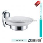 zinc alloy bathroom accessory glass soap dish holder 24785A-24785A
