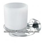 Bathroom Zinc and Brass Chrome Wall Mounted Single Toothbrush Cup Tumbler Holder with Glass-22101