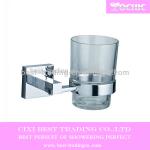 square single cup chrome brass bathroom tumbler holder-TH006