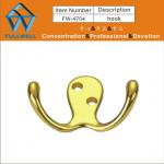 zinc alloy double robe hook with brass plated-FW-4704