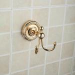 Gold Finish Wall-mounted Bathroom Double Robe Hooks or Clothes Hook BA4208G-BA4208G