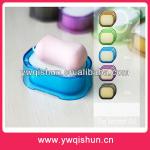 Coloured O2 Shaped Multi-function Soap Dish with Sponge-QS70023