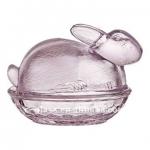 solid purple glass rabbit jar-J5351