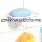 Suction soap dish with hook-