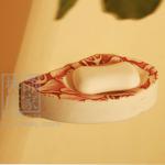 Q219-86All Handmade Ancient Round Stone Bathroom Red Soap Dish or Soap Case-Q219-86
