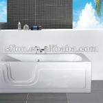 Acrylic white rectangle discount freestanding bathtub, handicapped walk-in soaking bath